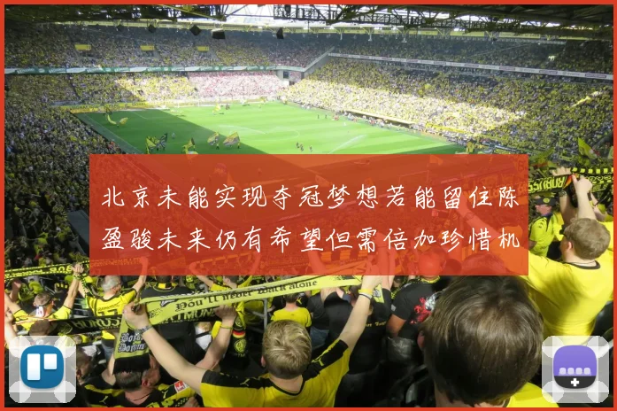 北京未能实现夺冠梦想若能留住陈盈骏未来仍有希望但需倍加珍惜机会